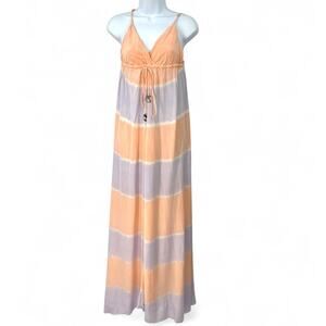 Gypsy | M | Dress Maxi Long Sleeveless Tank Pure Silk Peace Charm Swim Cover-up